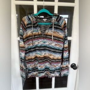 Ron Jon Surf Shop Colorful Baja Hoodie Small 90s Y2K Boho